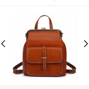 Brown Leather Backpack